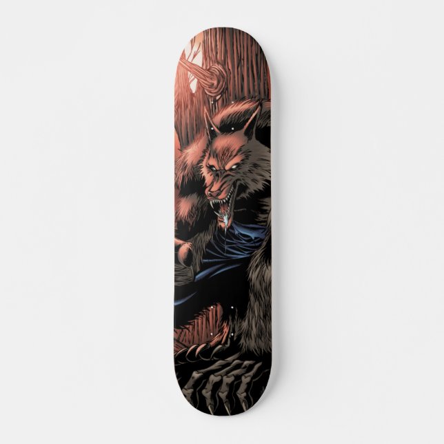 Röd måneWerewolfskateboard Mini Skateboard Bräda 18,7 Cm (Framsida)