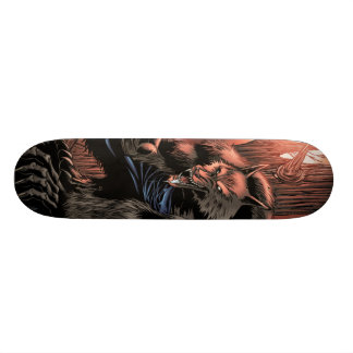 Röd måneWerewolfskateboard Mini Skateboard Bräda 18,7 Cm