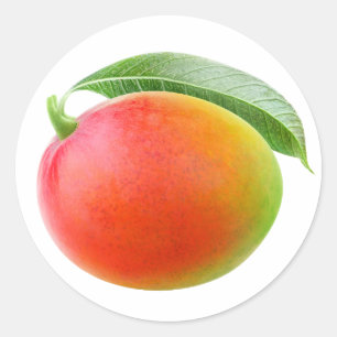 Röd mango runt klistermärke