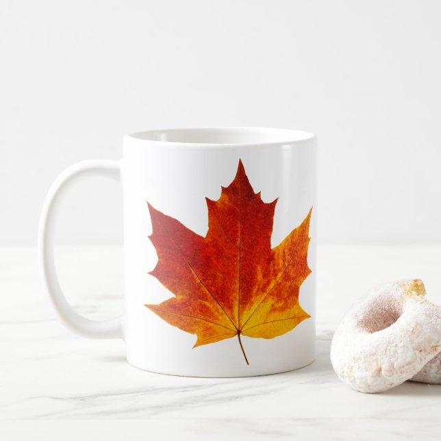 Röd maple löv kaffemugg (Med munk)