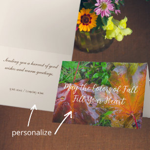 Röd maple löv kort