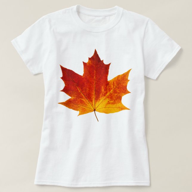 Röd maple löv t shirt (Design framsida)