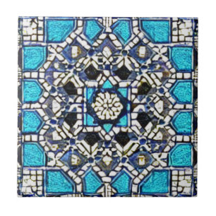 Röd marin blå geometrisk konst moroccan mosaic des kakelplatta