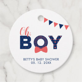 Röd & Marinblå | Modernt Tackkort för Baby Shower Gåvor Etiketter