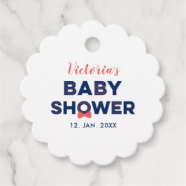 Röd & Marinblå | Modernt Tackkort för Baby Shower Gåvor Etiketter