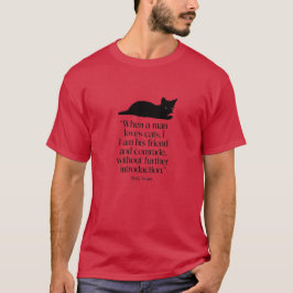 Röd Mark Twain Katt Citat T-Shirt