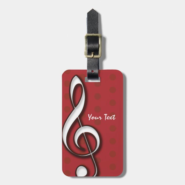 Röd märkre för Trebleklavbagage - 2 sid Bagagebricka (Vertikal Framsida)