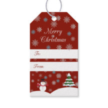 Röd Märkre med Snöflingor