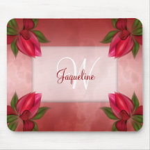 Röd marmorblommigt för Monogram