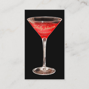 Röd Martini Events Bartender Visitkort