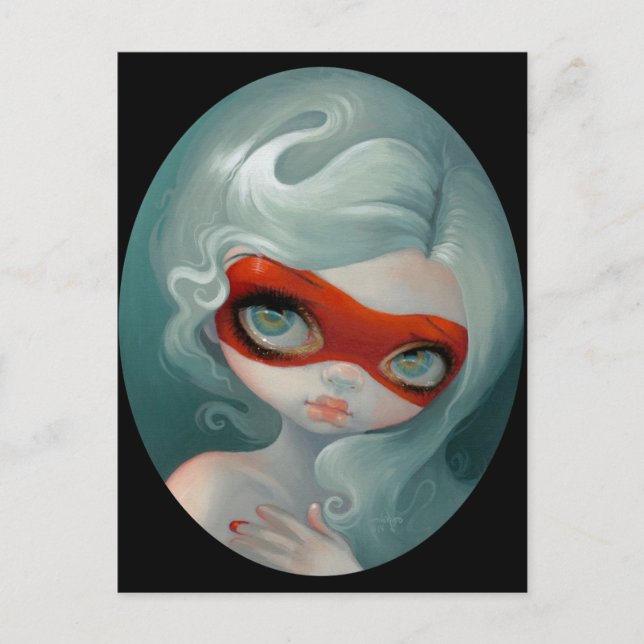 "Röd mask" vykort (Framsida)