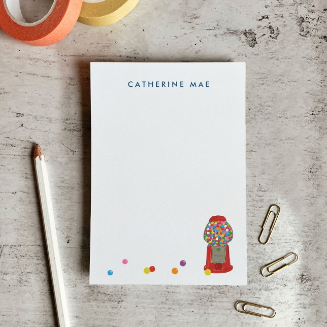 Röd maskin för tuggummi-bubbla post-it block (Red Gumball Machine Candy Bubble Gum Post-it Notes)