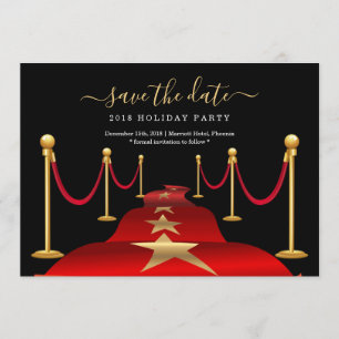 Röd matta, Party, spara datumkortet Inbjudningar