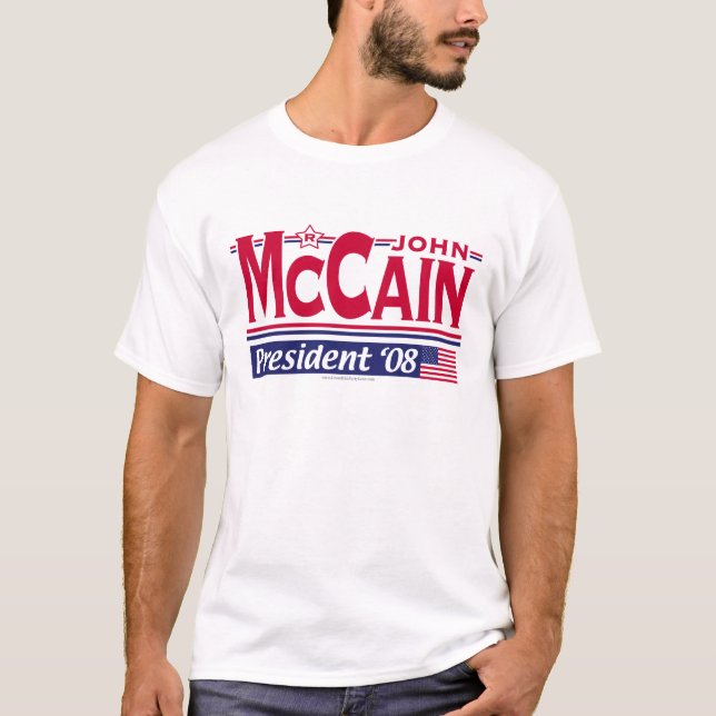 Röd McCain skjorta för GOP Tee Shirt (Framsida)
