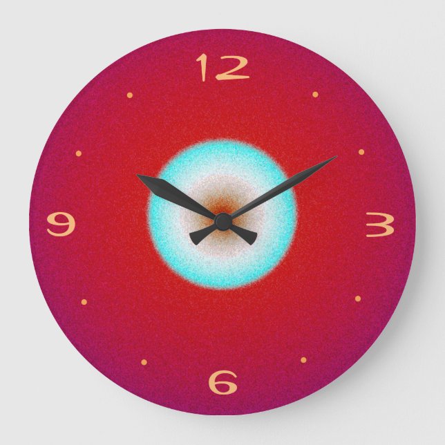 Röd med akvatisk mitt>Kökkla Stor Klocka (Framsida)