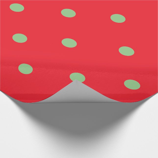 Röd med Grönt Polka Dot Modern jul Mönster Presentpapper (Hörn)