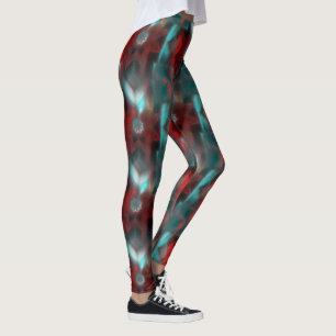 Röd med repor vekade under cyan glass stil th leggings
