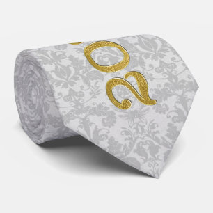 Röd med Silver Damask Guld Klass 2026 Slips