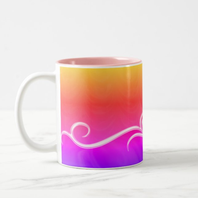 Röd med svart tvåtonskaffe Mugg (Vänster)