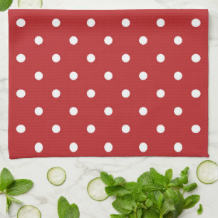 Röd med vit Polka dots Kökshandduk