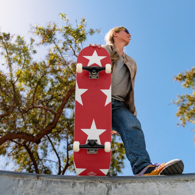 Röd med vita stjärnor HAMbWG Skateboard (Utomhus 1)
