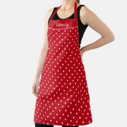 Röd med White Polka dots Apron