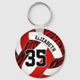 röd med zebra ränder accentflickor volleyball nyckelring