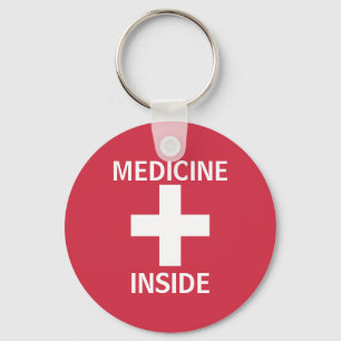 Röd medicin i första hjälpen Symbol Nyckelring