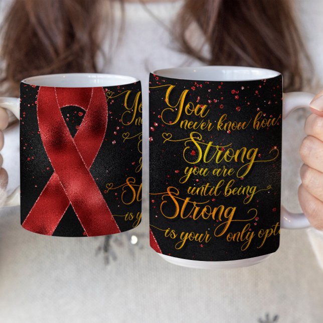 Röd medvetandeband Koppldesign Kaffemugg (Skapare uppladdad)