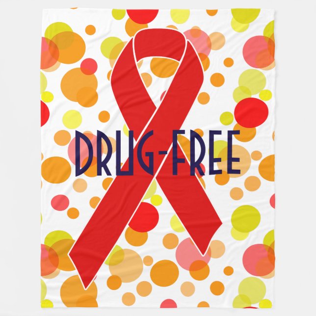 Röd medvetenhet - menyfliksområdet + ditt meddelan fleecefilt (Framsidan)