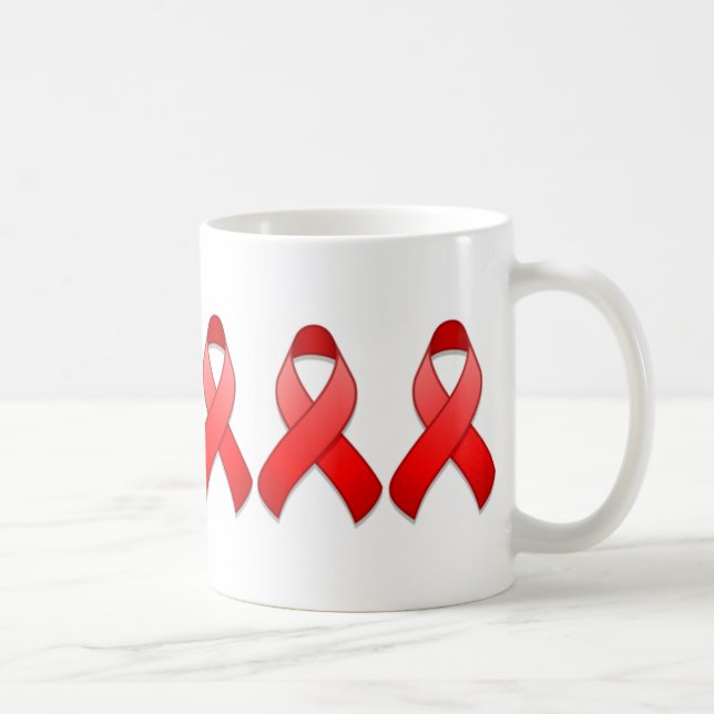 Röd medvetenhetbandmugg kaffemugg (Höger)