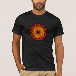 Röd Merkaba spiral Mandala (Fractalgeometri) T-shirt