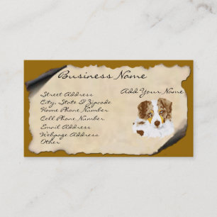 Röd Merle australian shepherd på Parchment Visitkort