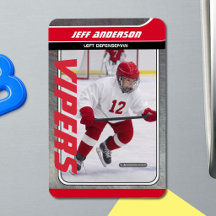 Röd Metall Ice Hockey Trading Card Magnetic Dry Er