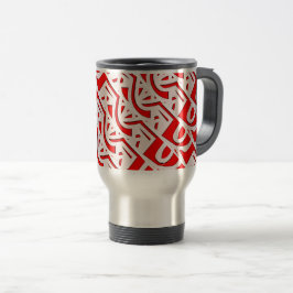 Röd metallisk monogrammönster Resemugg