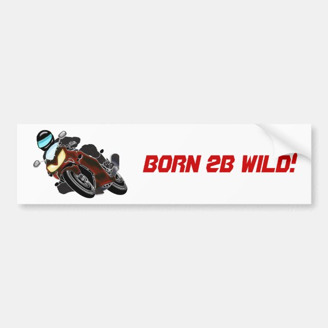 Röd metallisk motorcykelRacer Bildekal (Framsidan)