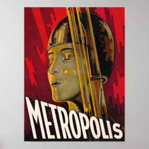 Röd metropolis poster