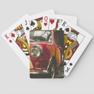 Röd mini- bil för klassiker casinokort
