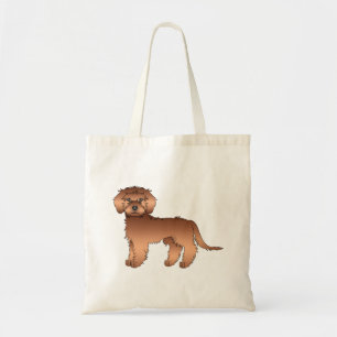 Röd Mini Goldendoodle Söt Tecknad Hund Tygkasse