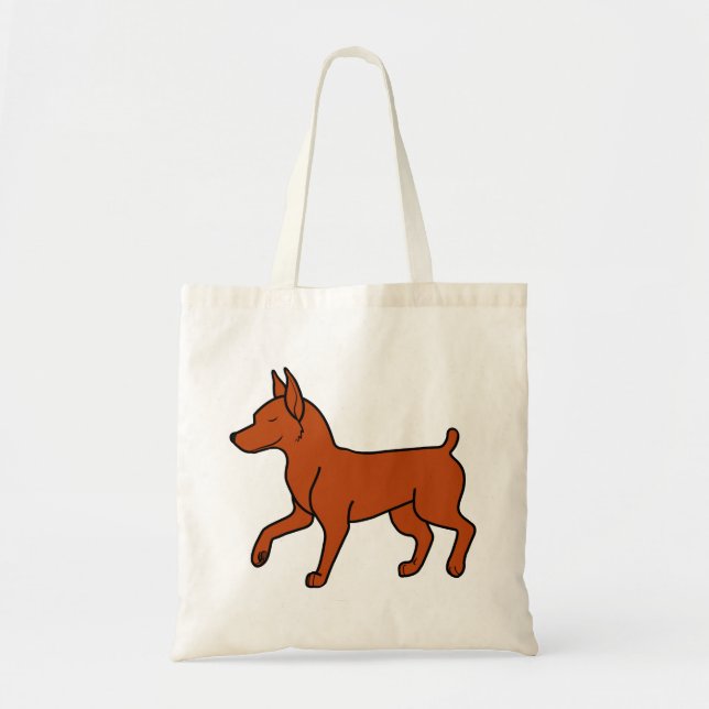 Röd miniatyrPinscher Tygkasse (Framsidan)