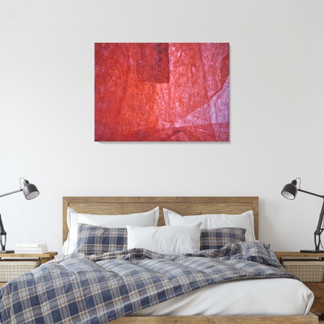 Röd minimalism Sträckt Canvastryck,Vanlig röd Canvastryck (Insitu (sovrum))