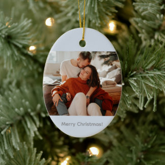 Röd minimalistisk familj God Jul Julgransprydnad Keramik