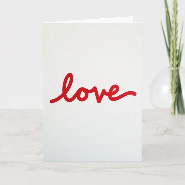Röd Minimalistisk Kort för Kärlek (Framsida)