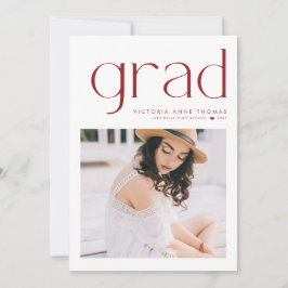 Röd minimalistisk typografi Foto Examen Meddelande