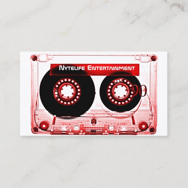 Röd Mixtape Visitkort (Framsida)
