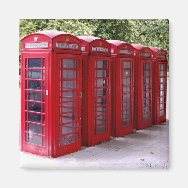 röd mobil box-magnet magnet (Framsidan)