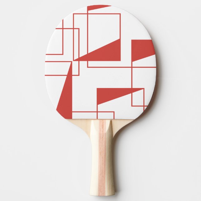 Röd, modern, dynamisk, trendigets geometriska möns pingisracket (Framsidan)