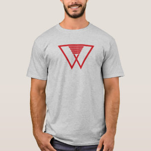 Röd modern och minimal linjär bokstav W monogram T Shirt