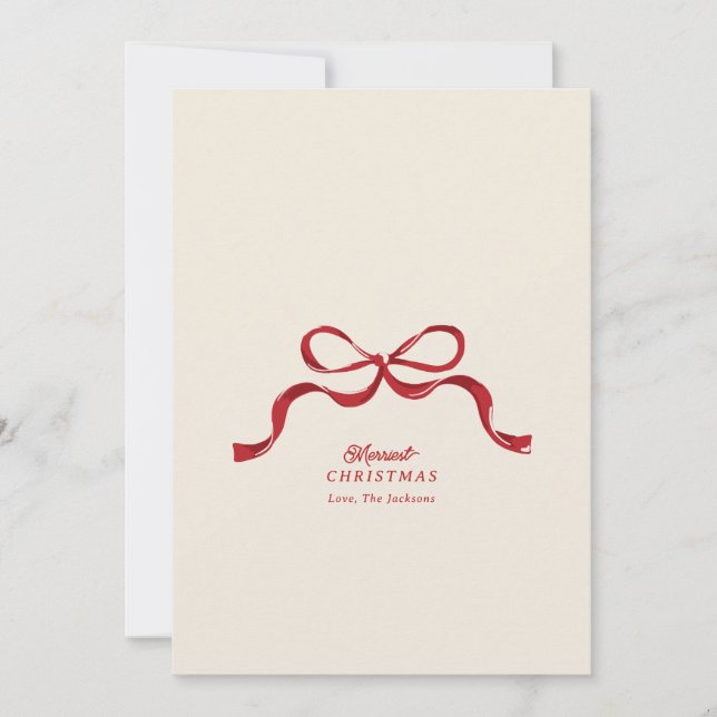 röd, modern reflexarmbåge, ej fotot julkort (Framsida)