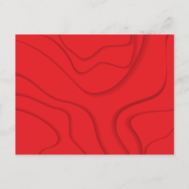 Röd, modern, trendig, coola papper klippt stil art vykort (Framsida)